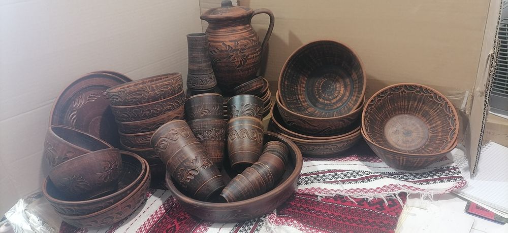 Глиняний посуд набір 6персон під 12 страв