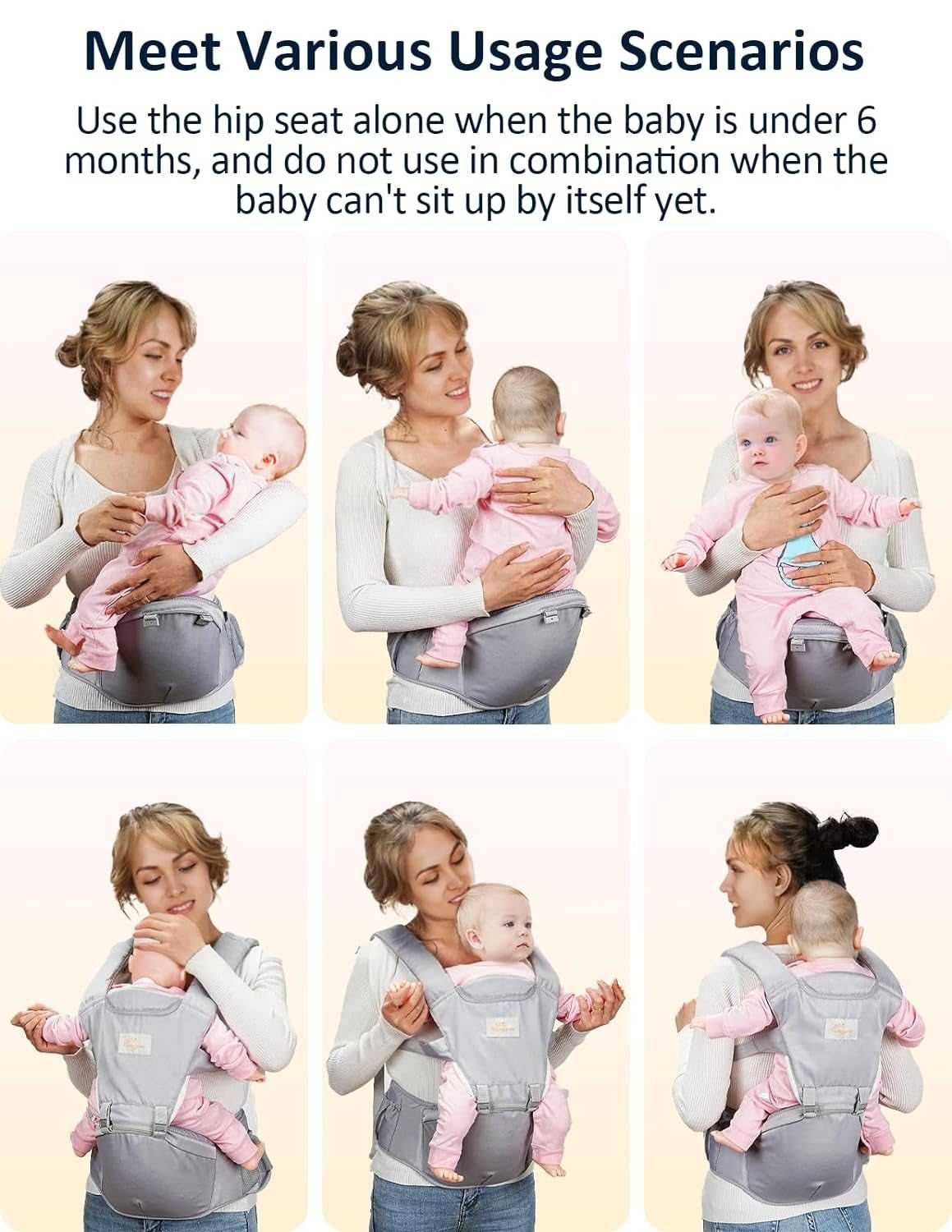 Chusta do noszenia niemowląt z siedziskiem biodrowym