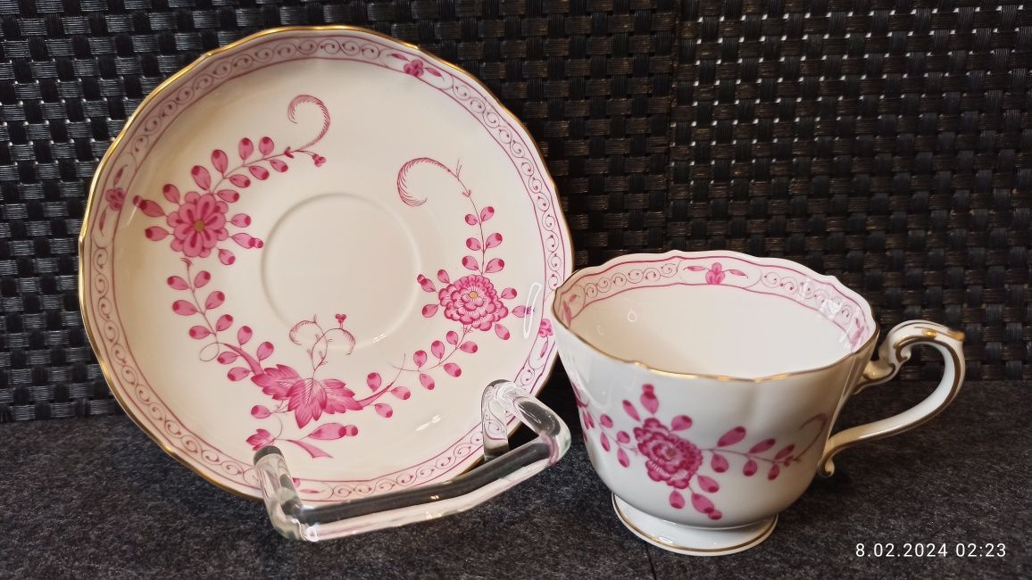 Porcelana MEISSEN DUO Miśnia  Indyjska Purpura Kolekcjonerska