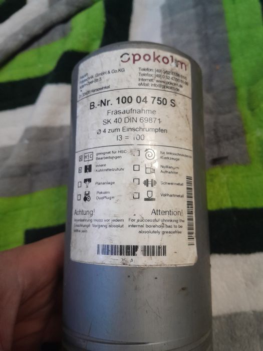 Фрезерний патрон Pokolm B.-Nr. 100 04 750 S | SK 40 DIN 69871 Ø 4 мм