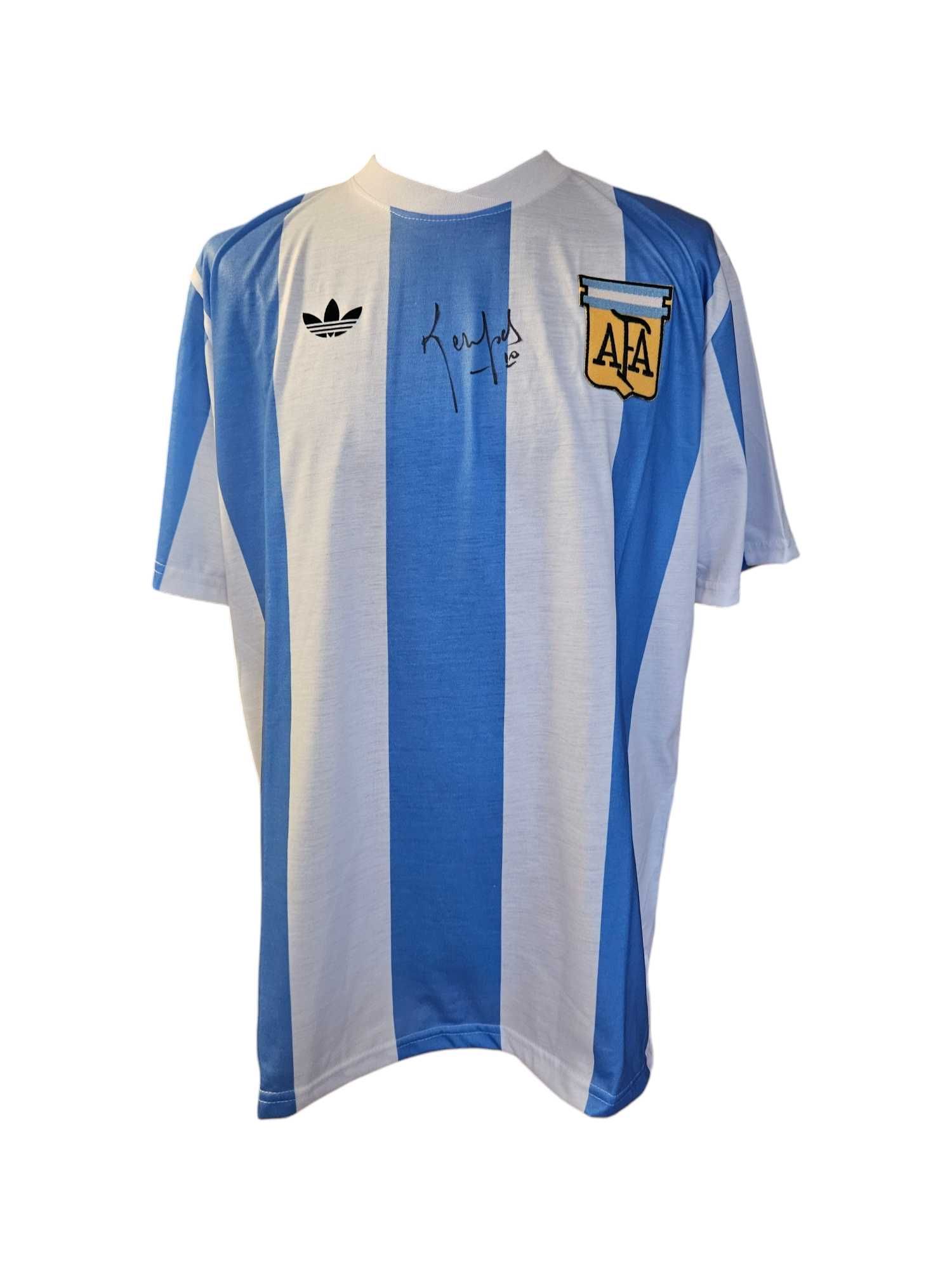 ! AUTOGRAF Mario KEMPES koszulka z autografem Argentyna CERTYFIKAT