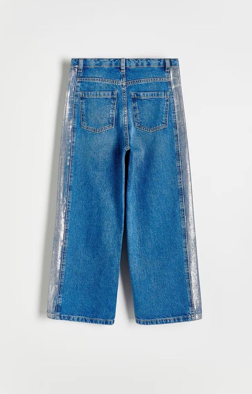 Нові джинси із вставками foil print для дівчинки 10-11років
