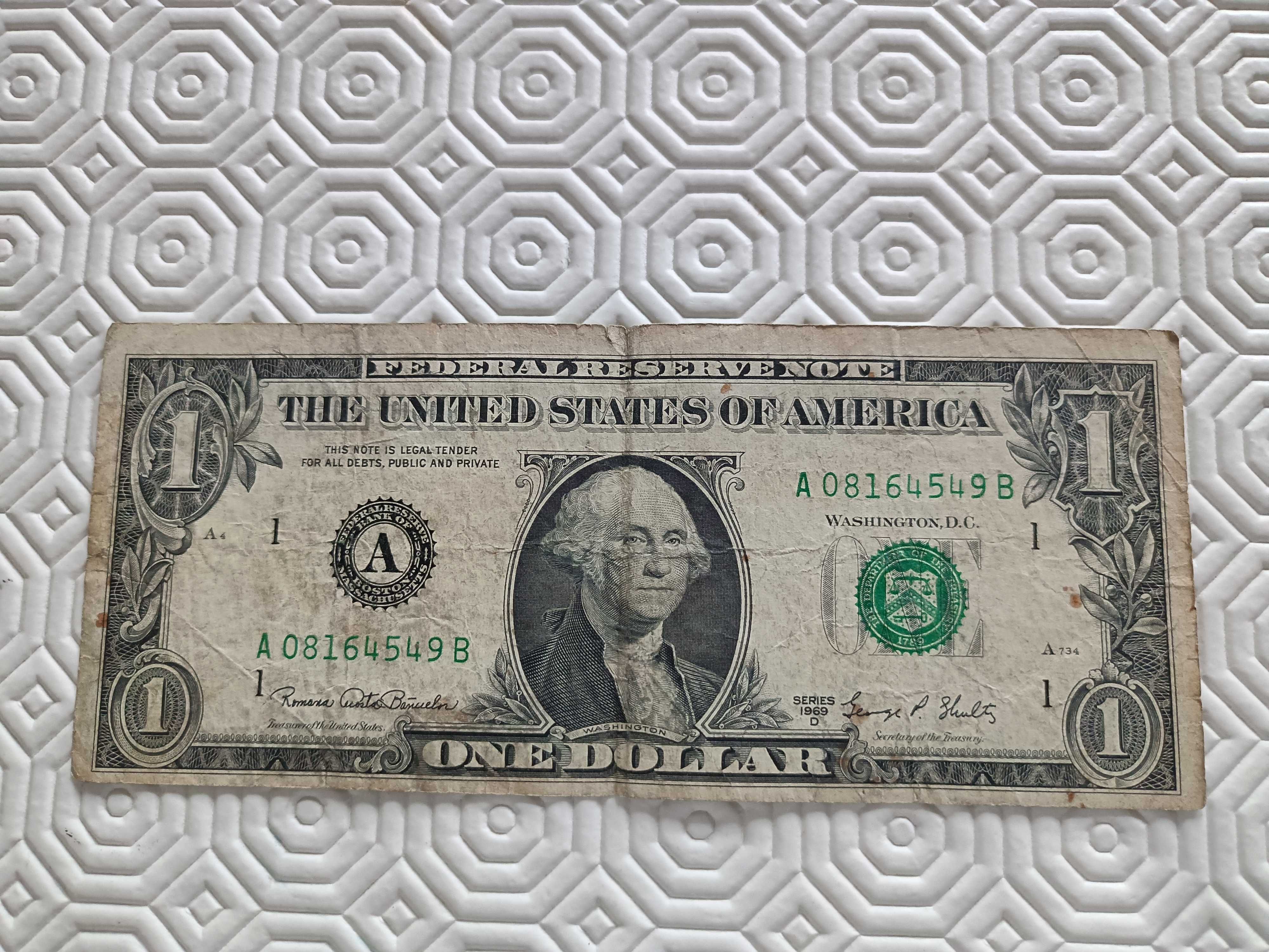 Nota de 1 dólar série 1969 D