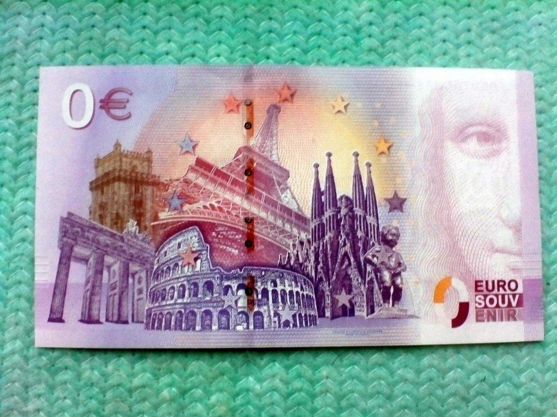 Банкнота купюра 0 евро коллекционная ОФИЦИАЛЬНАЯ