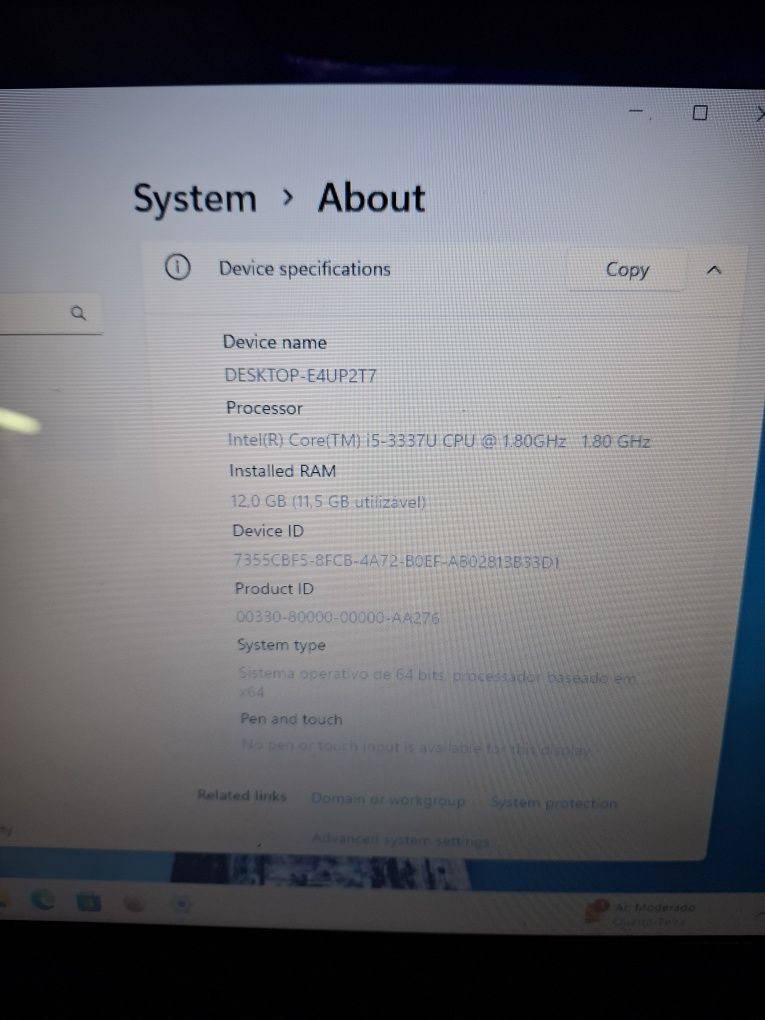 Asus Corei5 12gbram bateria nova disco ssd Windows 11