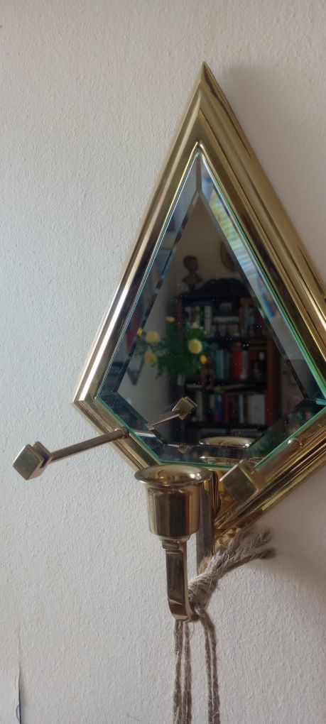 Piękny kinkiet ścienny art deco mosiądz