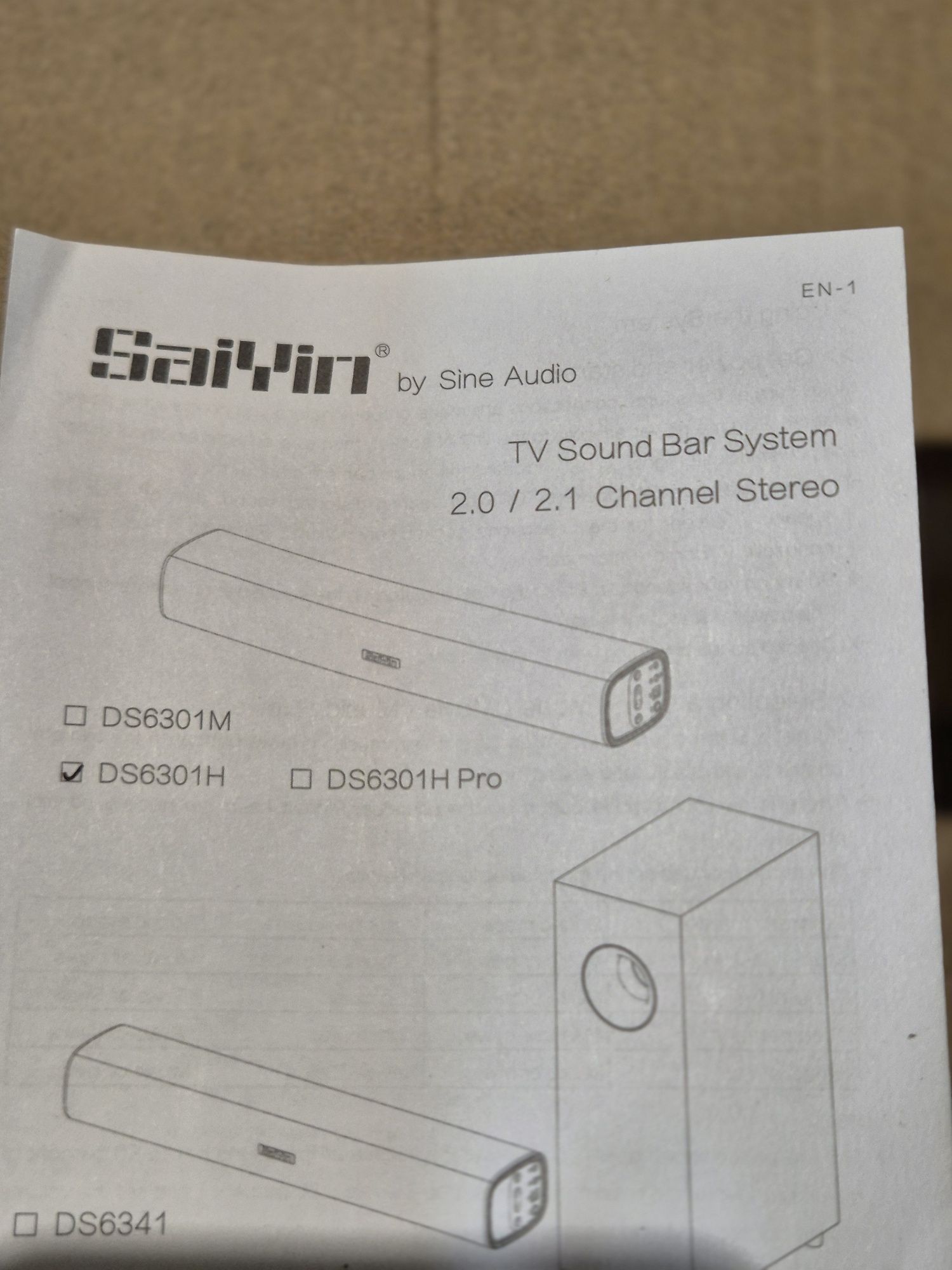 Soundbar głośnik Bluetooth lub aux