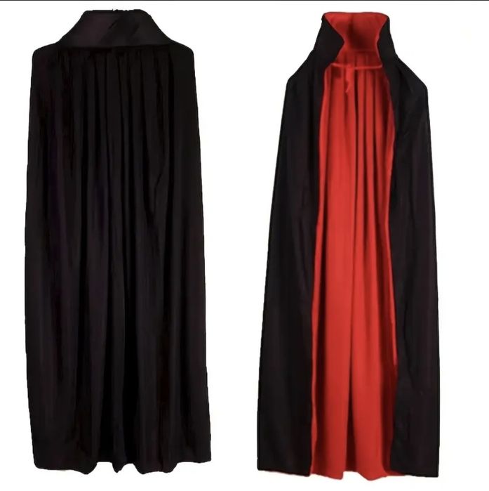 Płaszcz peleryna wampir dracula na Halloween w czarny czerwonym kolorz