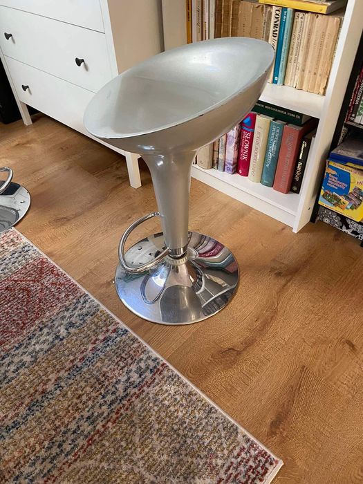 Krzesła barowe, obrotowe, podnoszące , szare 2 szt