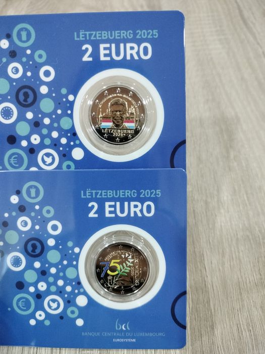 Par Moedas 2€ Coloridas Luxemburgo 2025