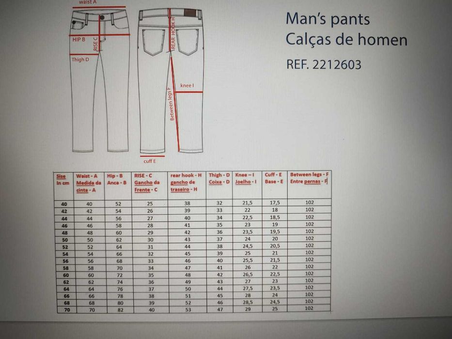 Calças de sarja de alta qualidade