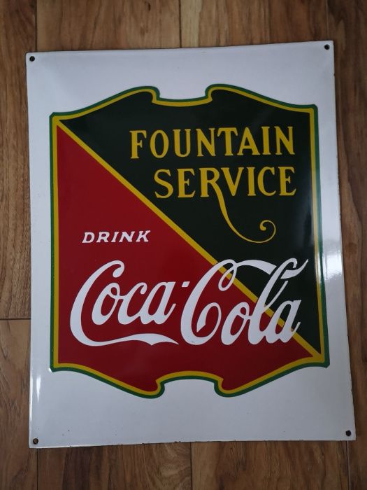 Fountain Service Coca-Cola emaliowana tablica