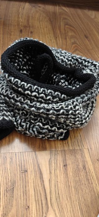 Czapka i komin szalik wełna wool komplet