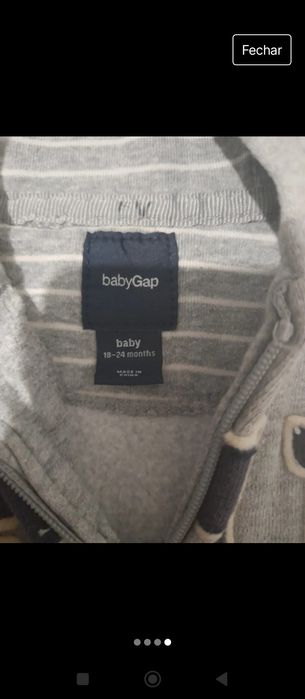 Camisola Hoodie Gap Tamanho 18/24 Meses