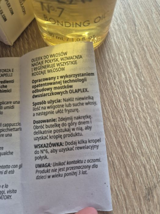 Olaplex no 7 bonding oil olejek do włosów nowy ORYGINALNY