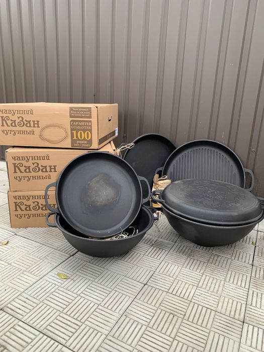 Казан чавунний, казан чугун, казани, казанок, кришка сковоідка, гриль