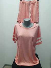Damska piżama komplet na krótko różowa roz. XL