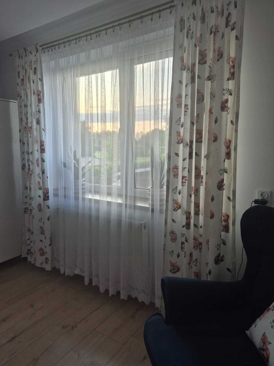 NOWA Zasłona Na Taśmie Do Pokoju Dziecka Leśne Zwierzęta 140x250 cm