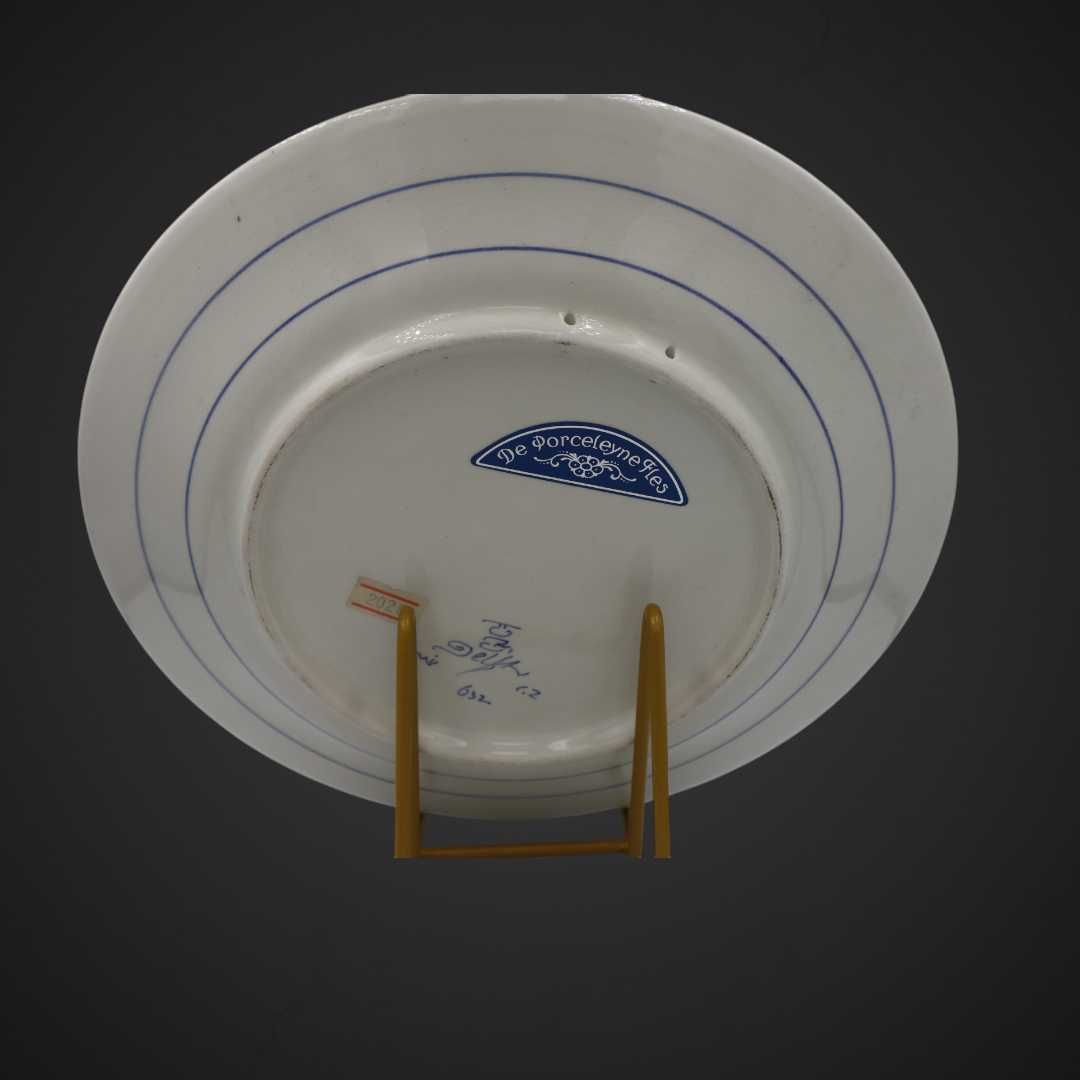 Talerz delft sygnowany kobaltowe kwiaty B5/022287