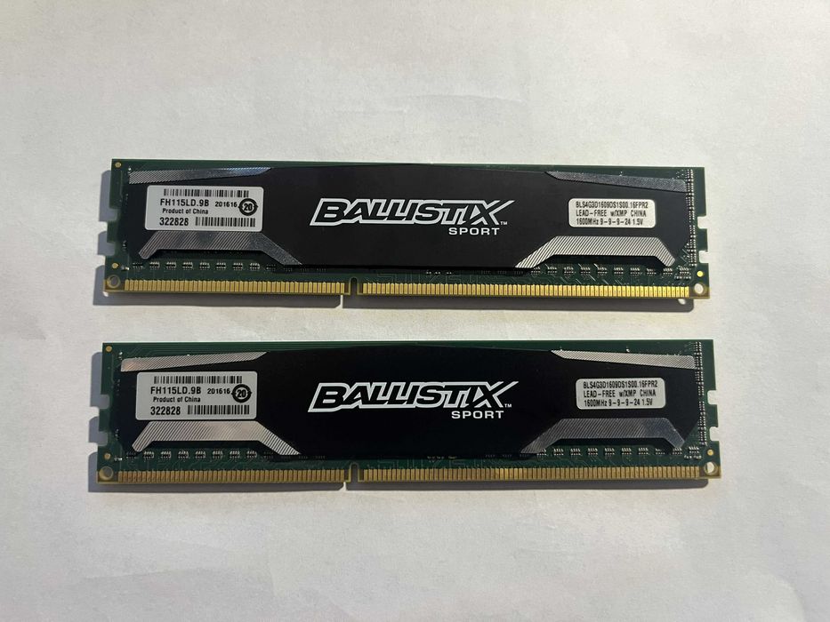 Pamięć RAM Ballistix Sport, DDR3, 8 GB, 1600MHz, CL9