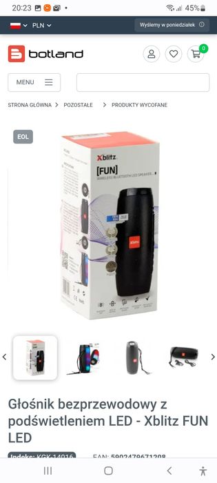 Głośnik bezbprzewodowy xblitz led jak jbl