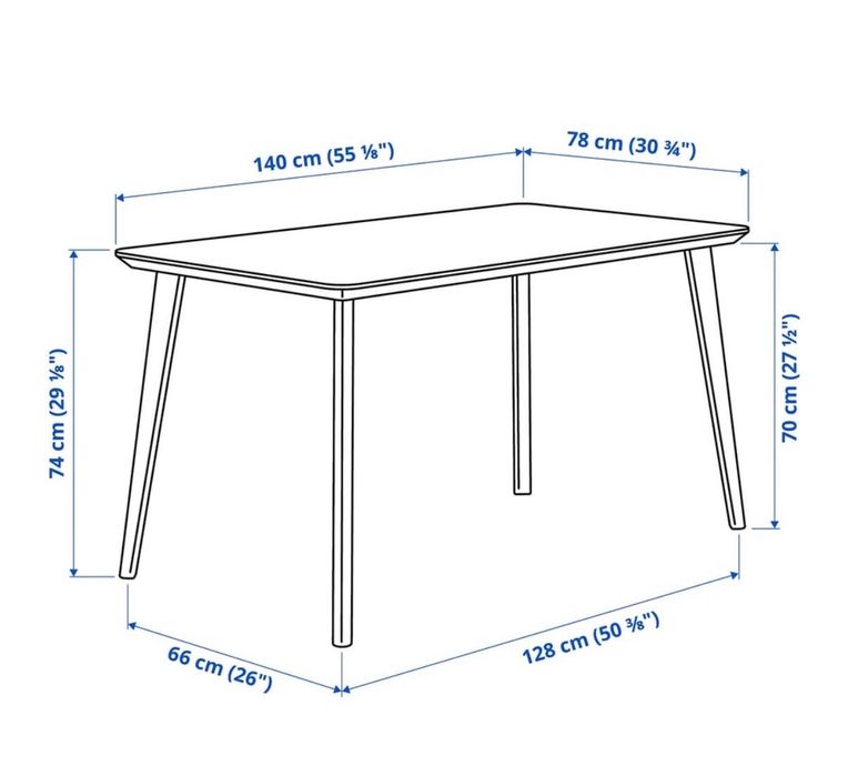 Mesa e 4 cadeiras Ikea