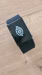 Pasek Dickies. Czarny parciany. Regulowany. 120 cm. Czarny Zielony.