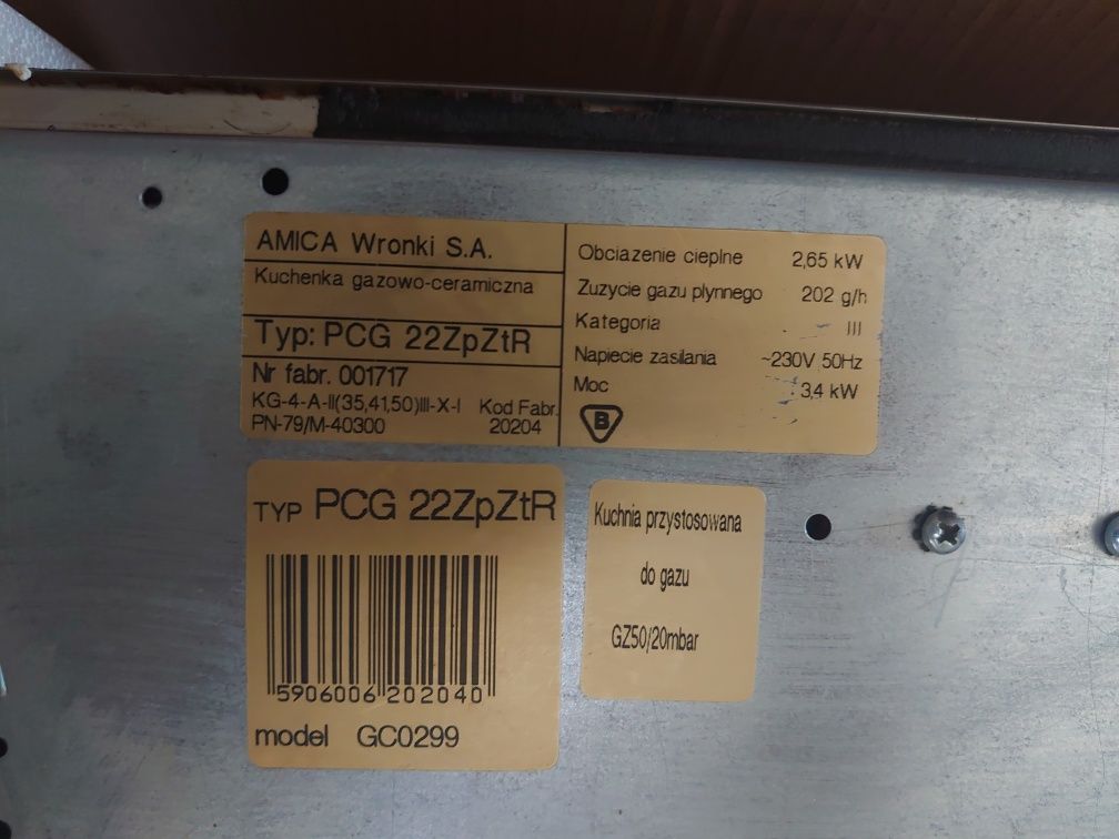 Płyta gazowo ceramiczna elektryczna