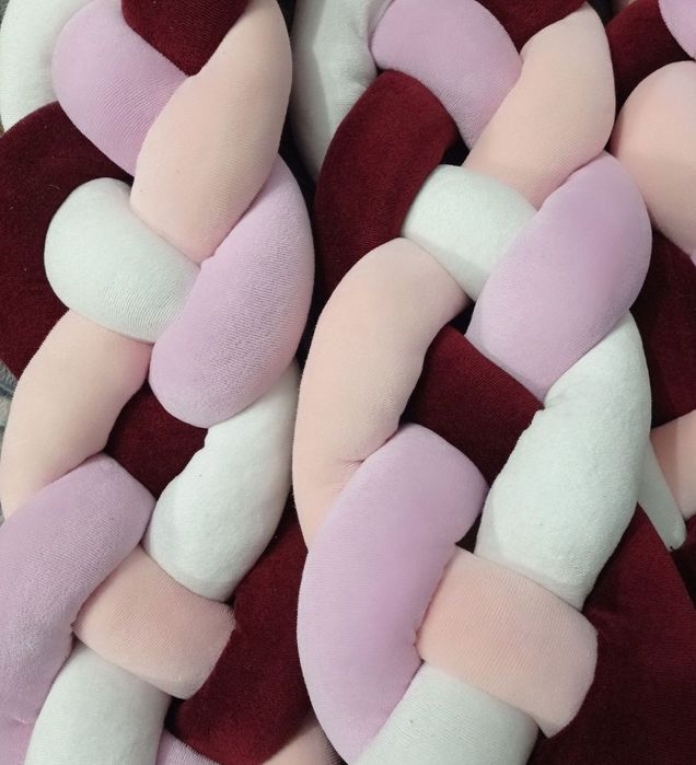 Косичка бортик в кроватку, защита в кроватку, 4 пряди, длина 3 метра