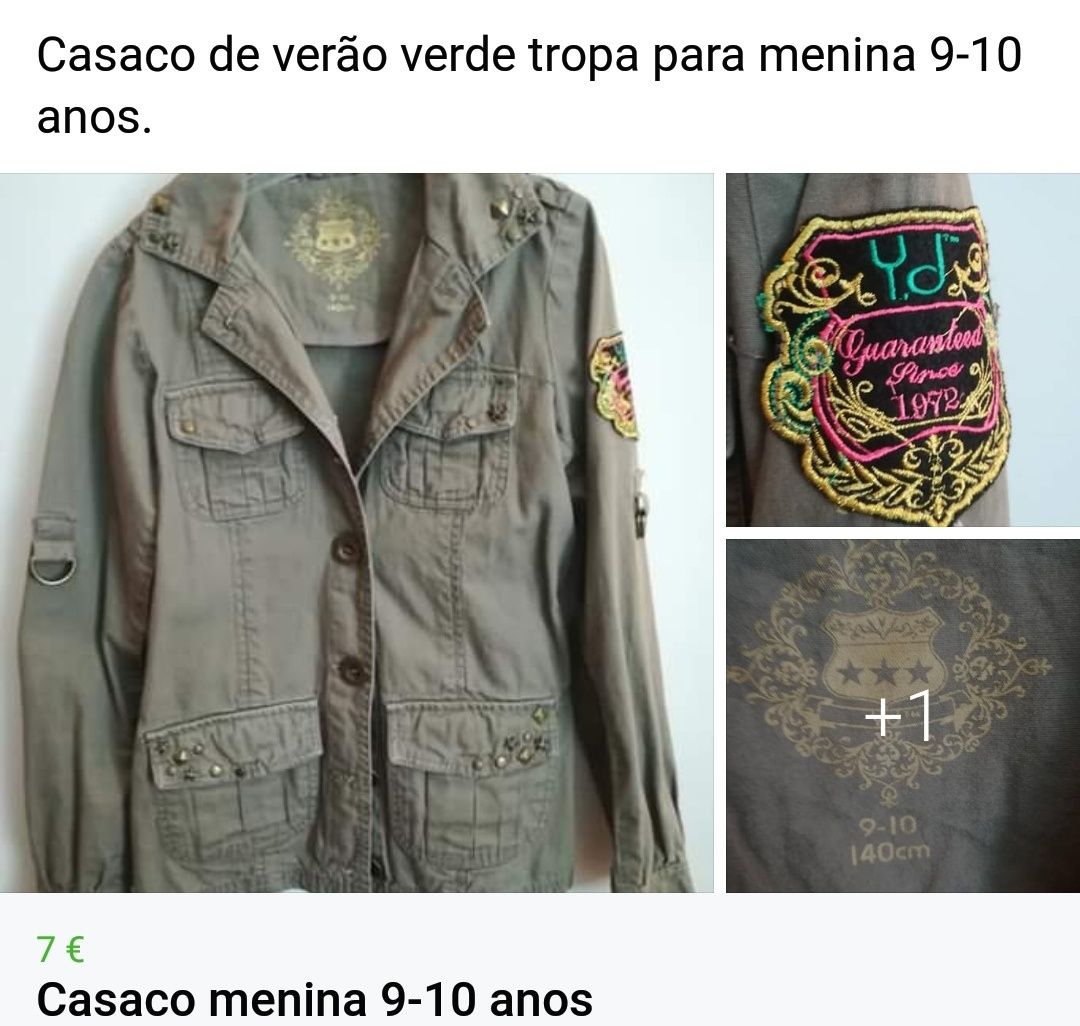 Casaco de menina 9-10 anos