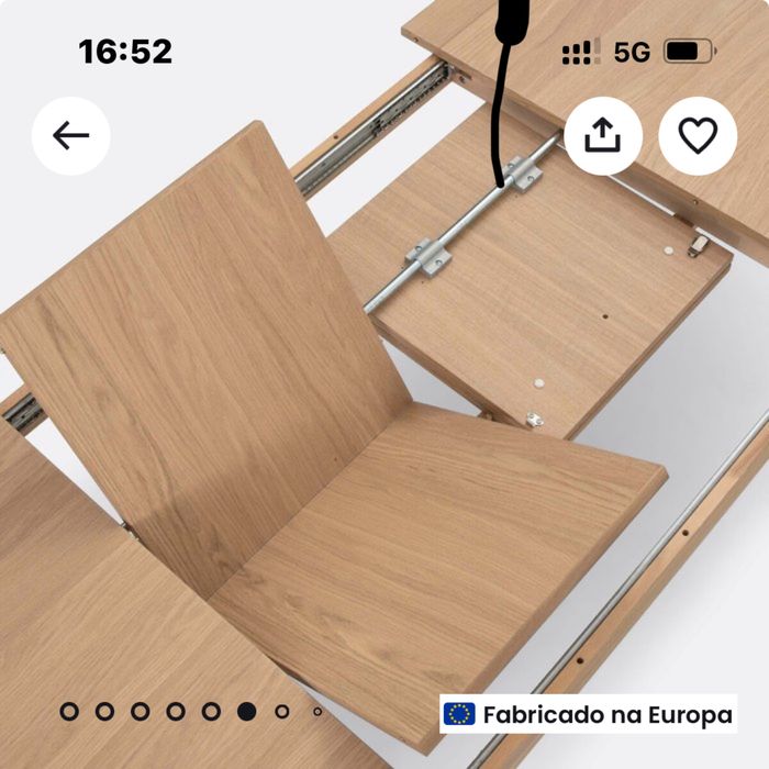 Mesa extensivel de carvalho  (180 a 270 cm)