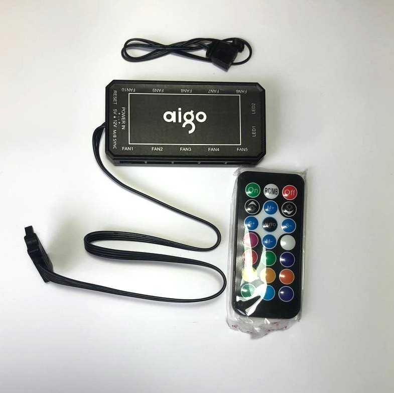 Корпусні куллери комплект ПК Aigo AR12 чорні та білі + контроллер