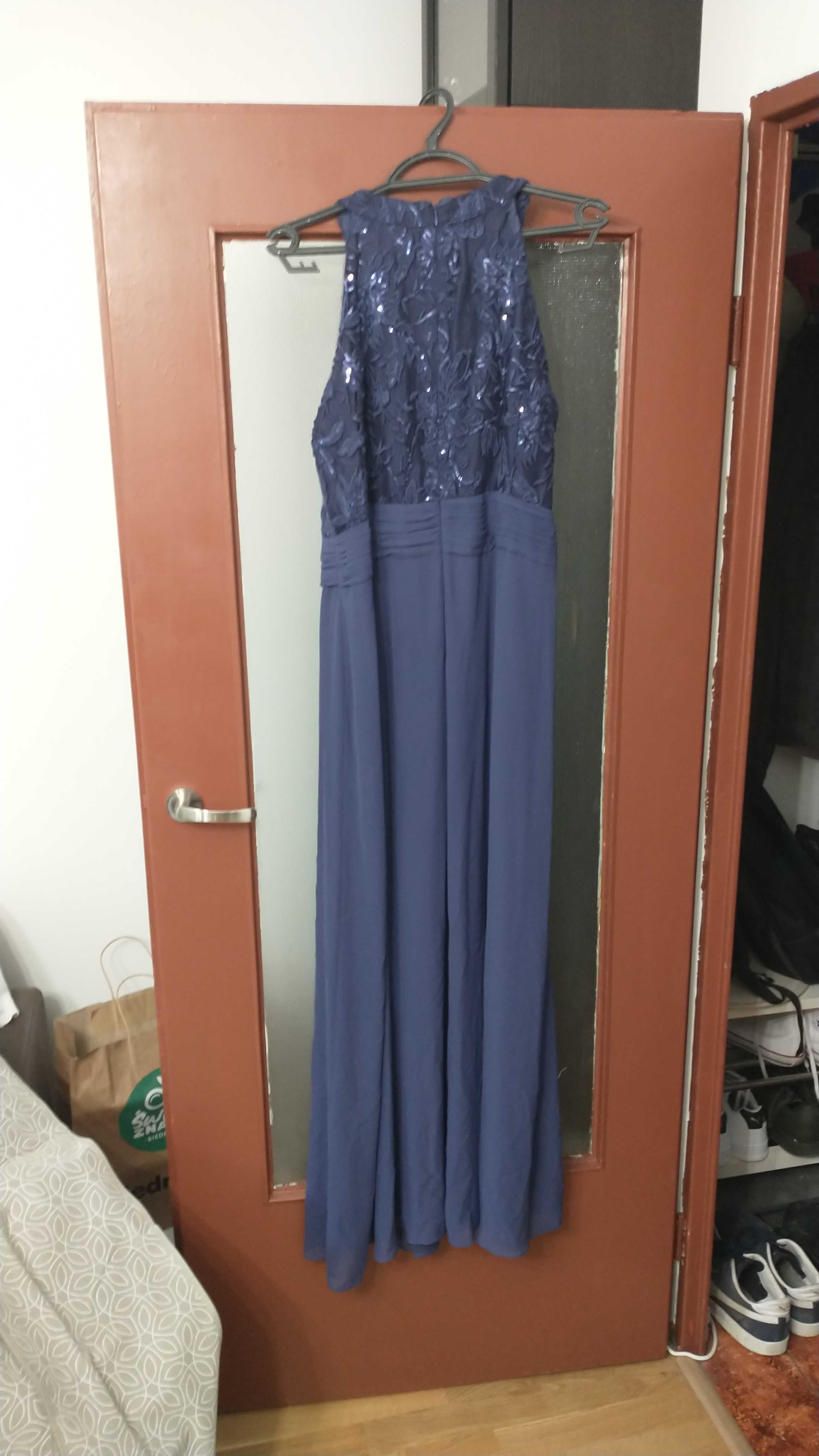 Długa sukienka szafirowa