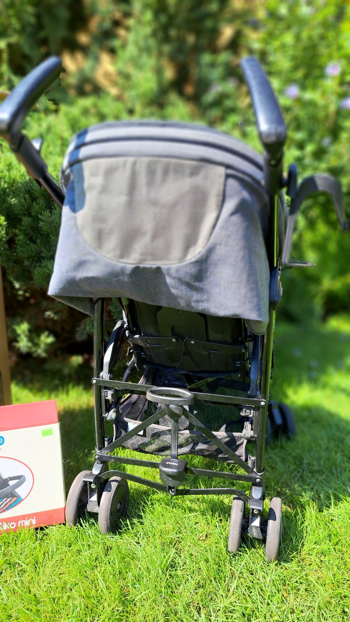 Spacerówka parasolka Peg Perego Pliko Mini Denim, folia przeciwdeszcz.