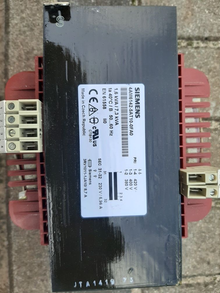 Transformator jednofazowy 1,6 kVA Siemens 4AM6142-5AT10-0FA0