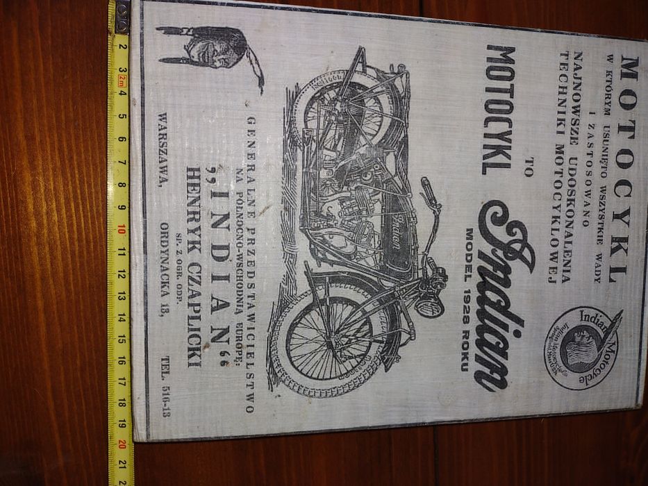 Reklama firmy Indian z lat 30-tych