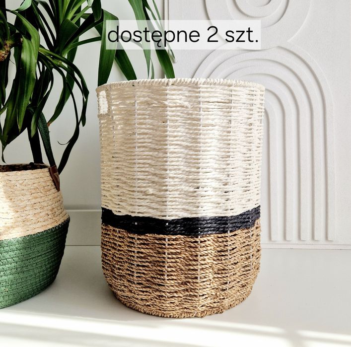 Home&you duży kosz na kwiaty boho wys. 37 cm osłonka na doniczkę