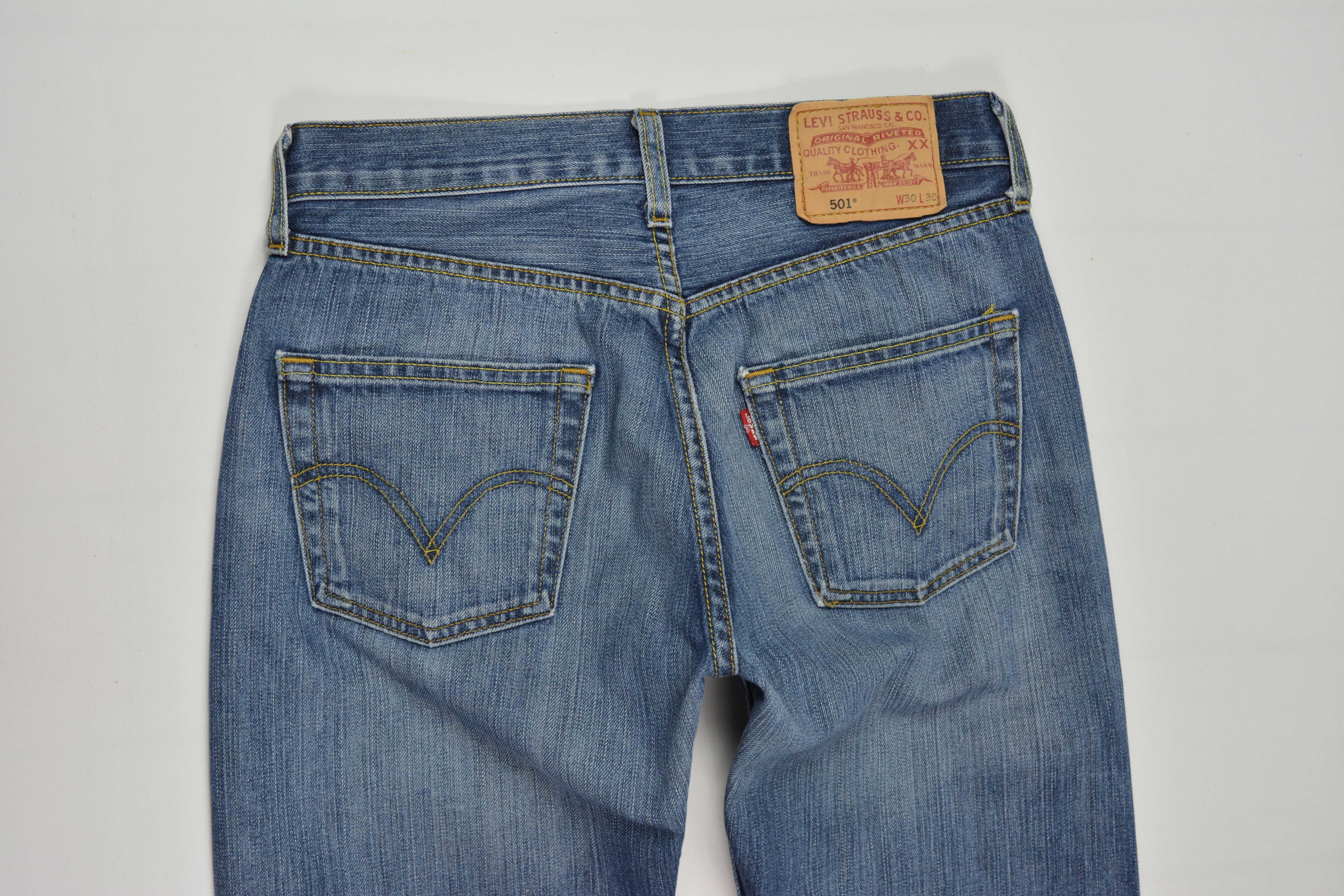 Levis 501 Kultowe Klasyczne Jeansy W30 L30 30/30 pas:77