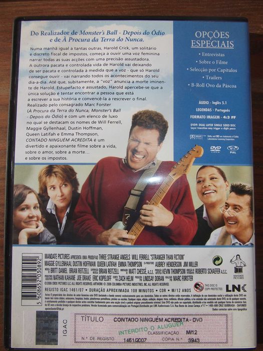 Contado ninguém acredita / Stranger than fiction - filme DVD