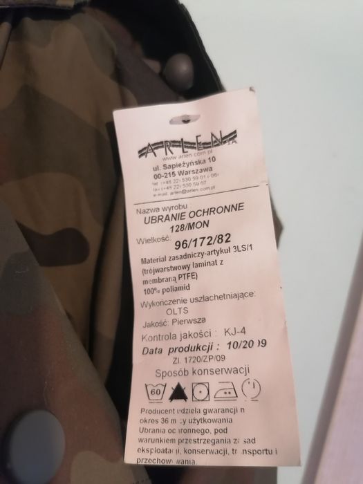 Kurtka ubrania ochronnnego, polar