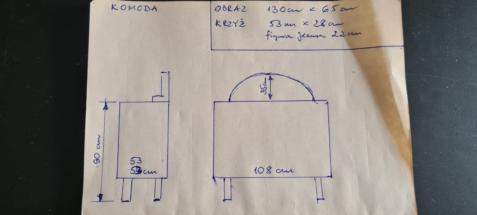 Komoda dębowa do renowacji