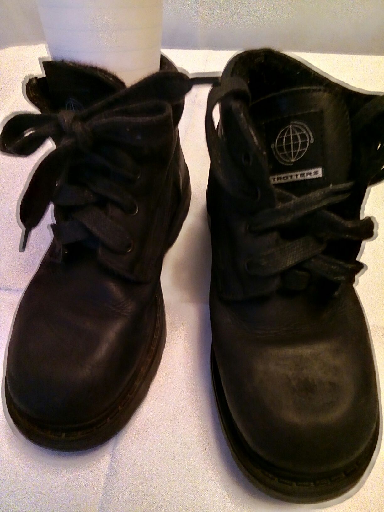 Ботинки черные （натуральная кожа на шнурках）