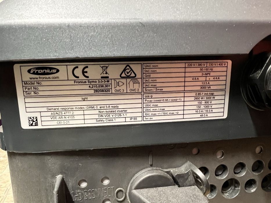 Fronius Inversor symo 3kw