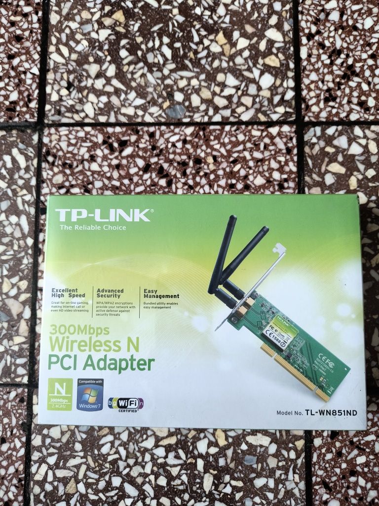 Karta sieciowa TL-WN851ND, PCI Adapter 300Mbps , nowa w folii