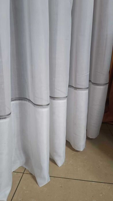 firanki  z metra BATYST j,krem+paseczki, wys 280 cm WYPRZ