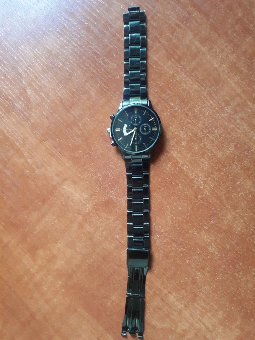 Zegarek Geneva na rękę czarny, męski, bransoleta