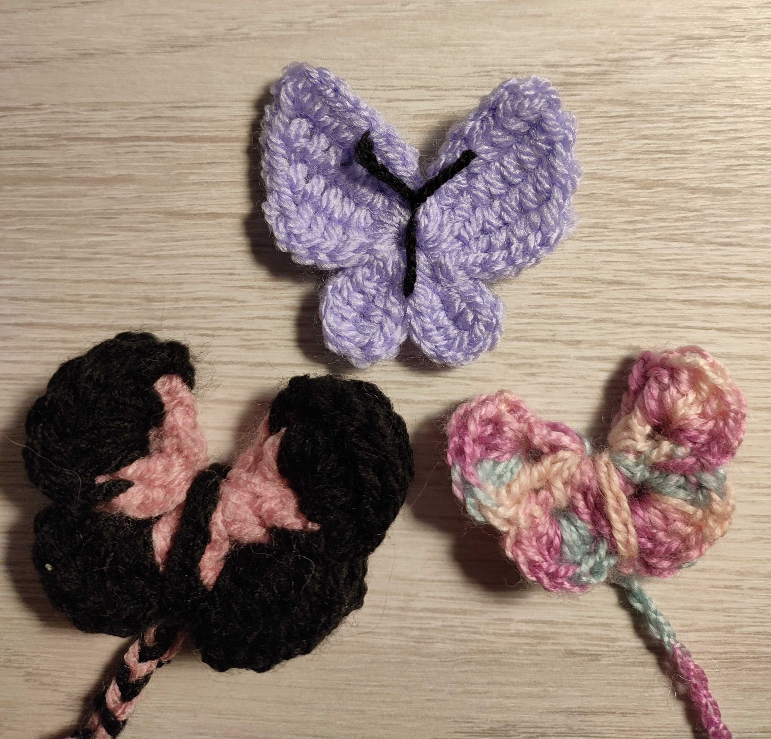 Motylki na szydełku handmade