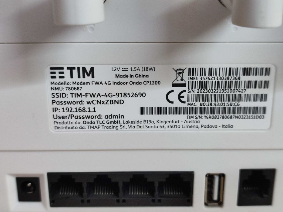 Router ONDA 4G+ 600Mbps com Antenas