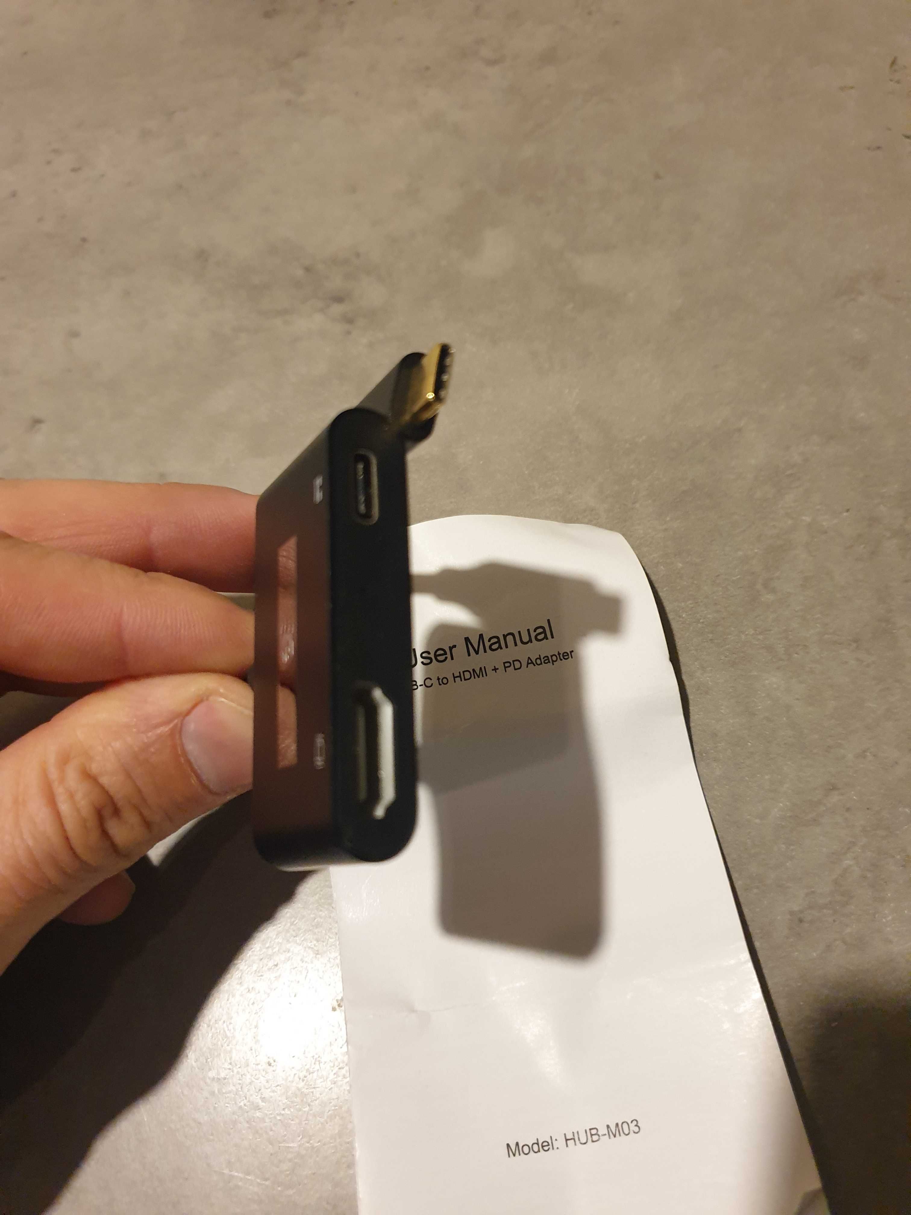 przejściówka adapter usb TYP C - HDMI + USB-C POWER