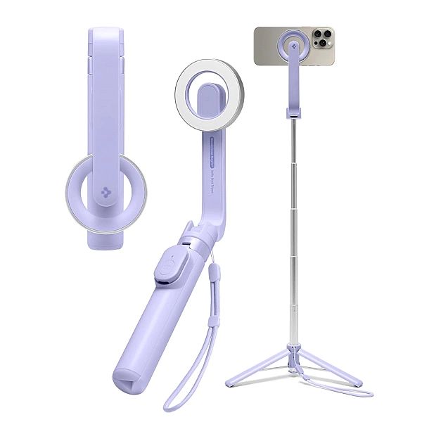 Spigen S571W Magsafe Bluetooth Selfie Stick Tripod Lavender
